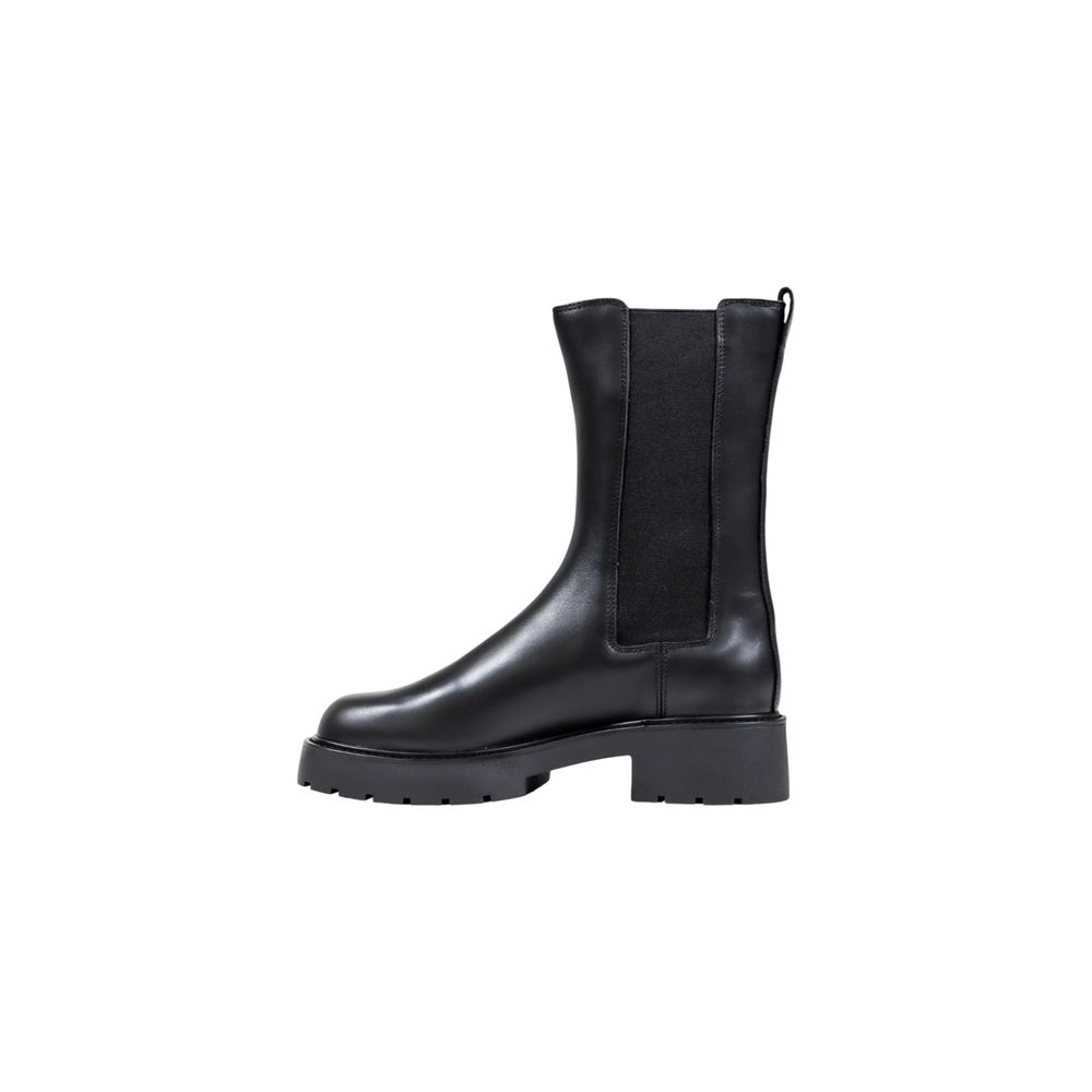 Calvin Klein Jeans Black Leather Ankle Boots - Luxe Nova