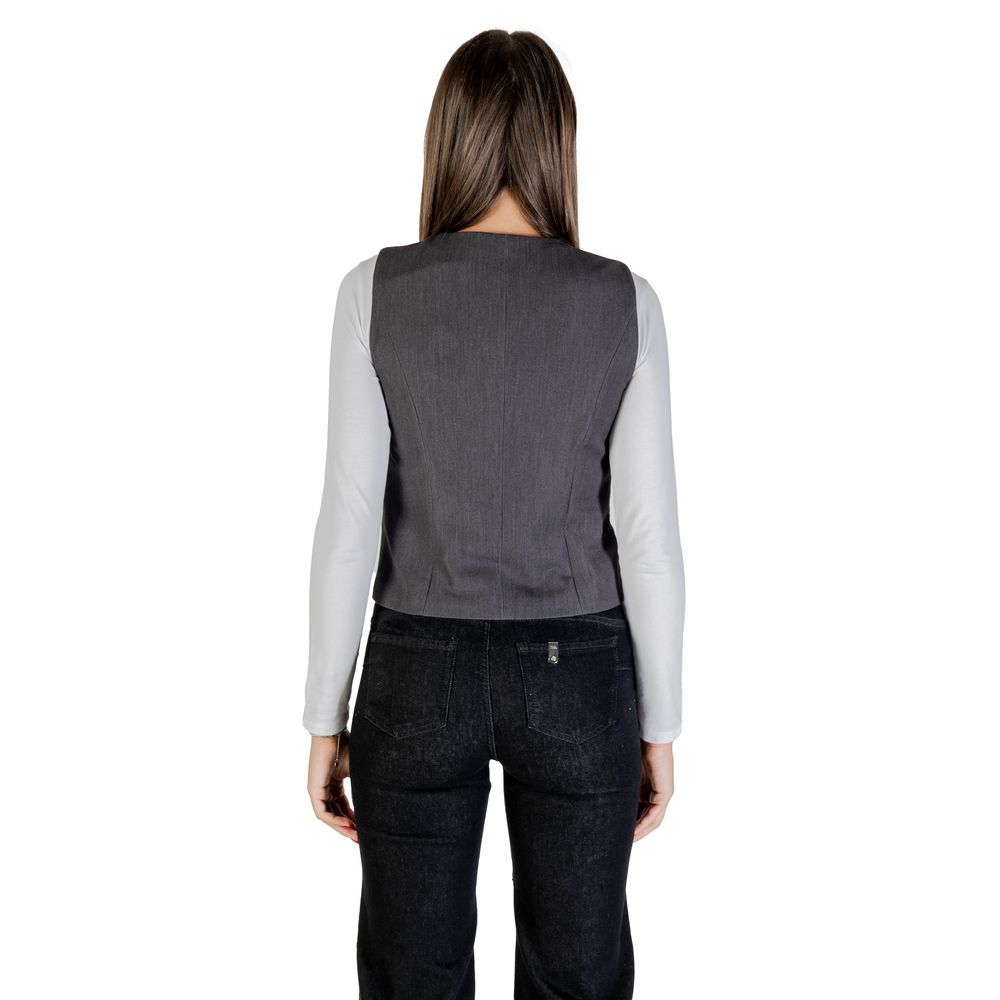 Only Gray Polyester Waistcoat - Luxe Nova
