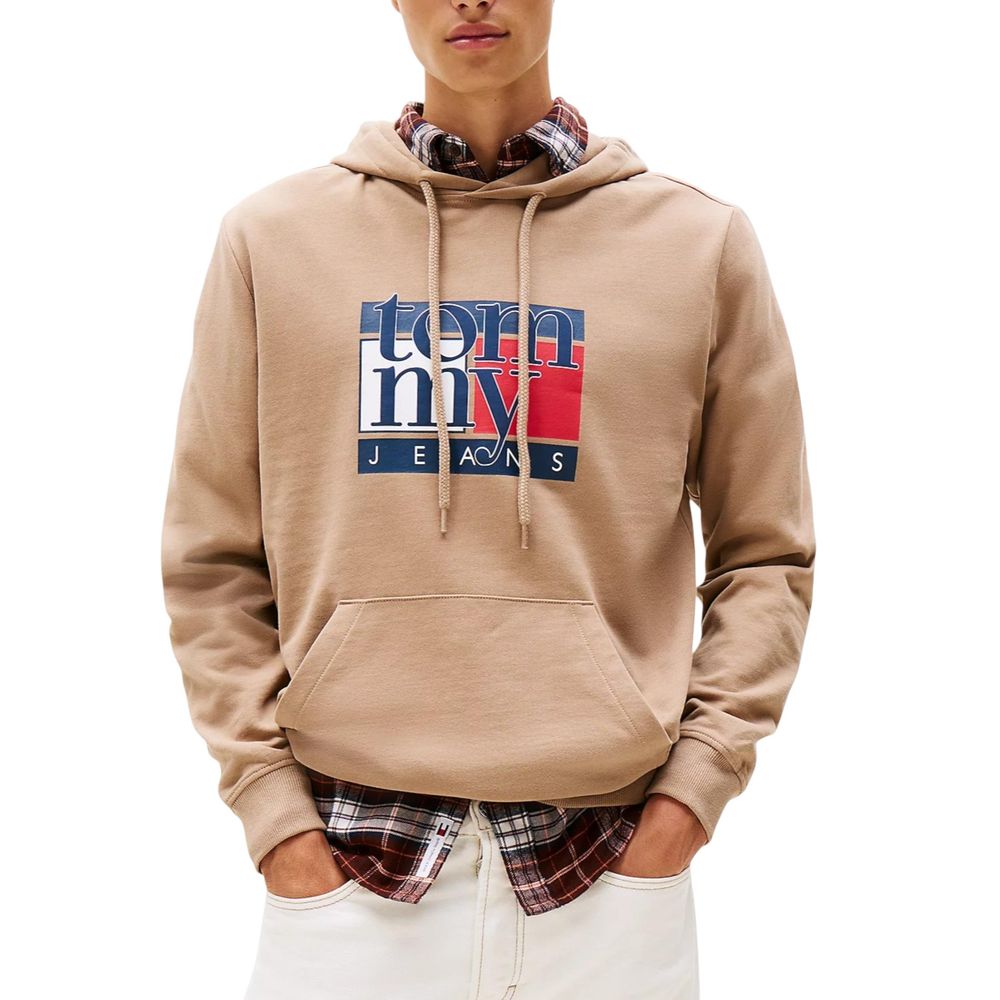 Tommy Hilfiger Jeans Beige Recycled Cotton Hoodie - Luxe Nova
