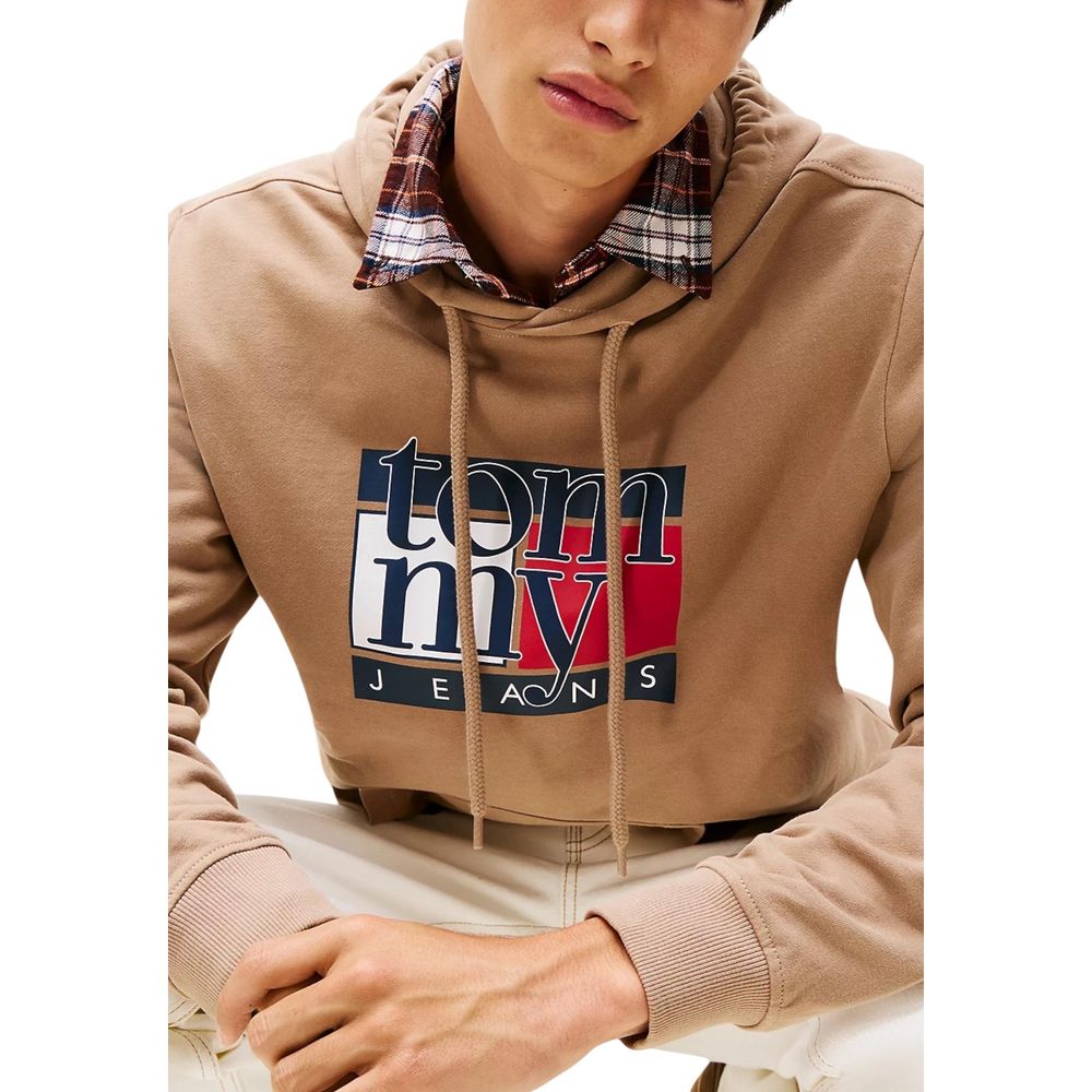 Tommy Hilfiger Jeans Beige Recycled Cotton Hoodie - Luxe Nova