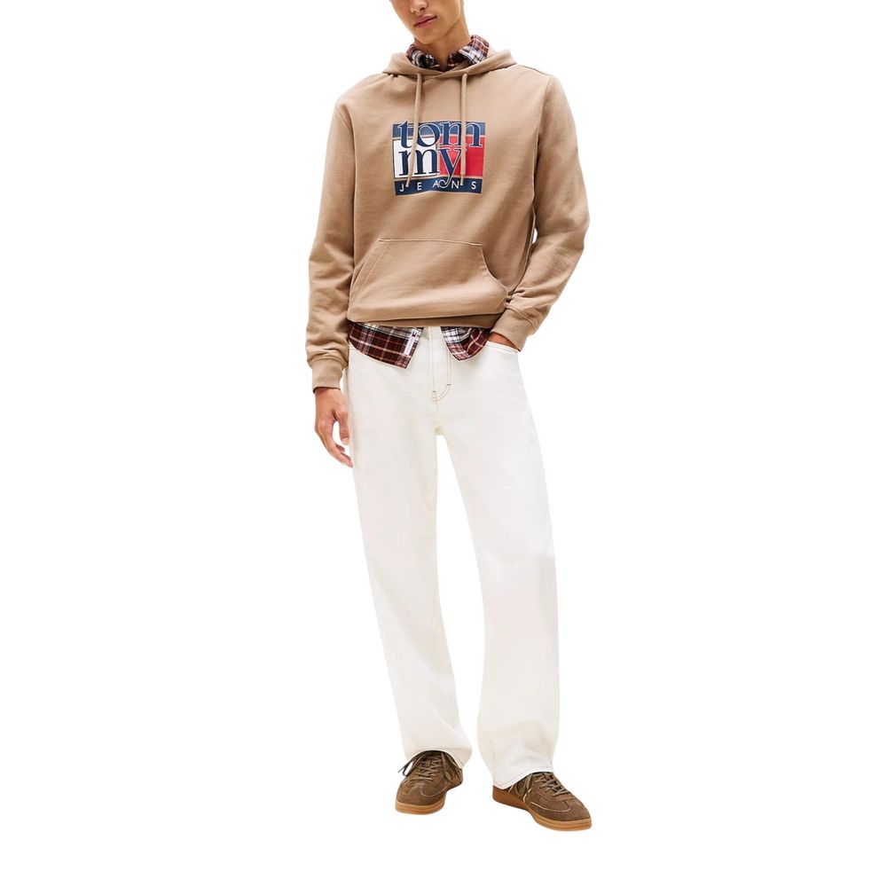 Tommy Hilfiger Jeans Beige Recycled Cotton Hoodie - Luxe Nova