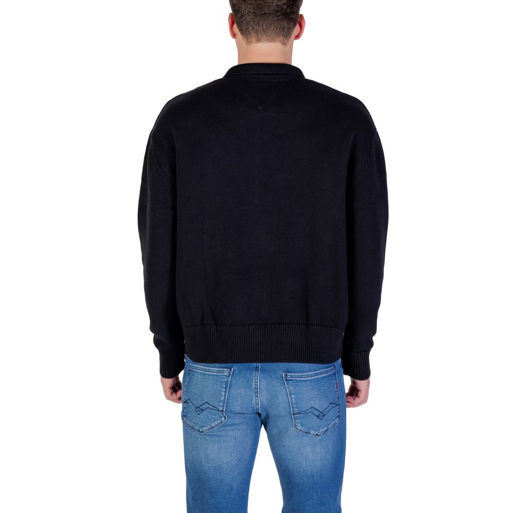 Tommy Hilfiger Jeans Black Recycled Cotton Cardigan - Luxe Nova