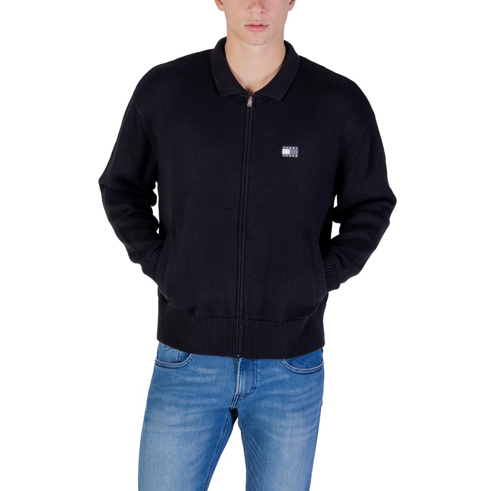 Tommy Hilfiger Jeans Black Recycled Cotton Cardigan - Luxe Nova