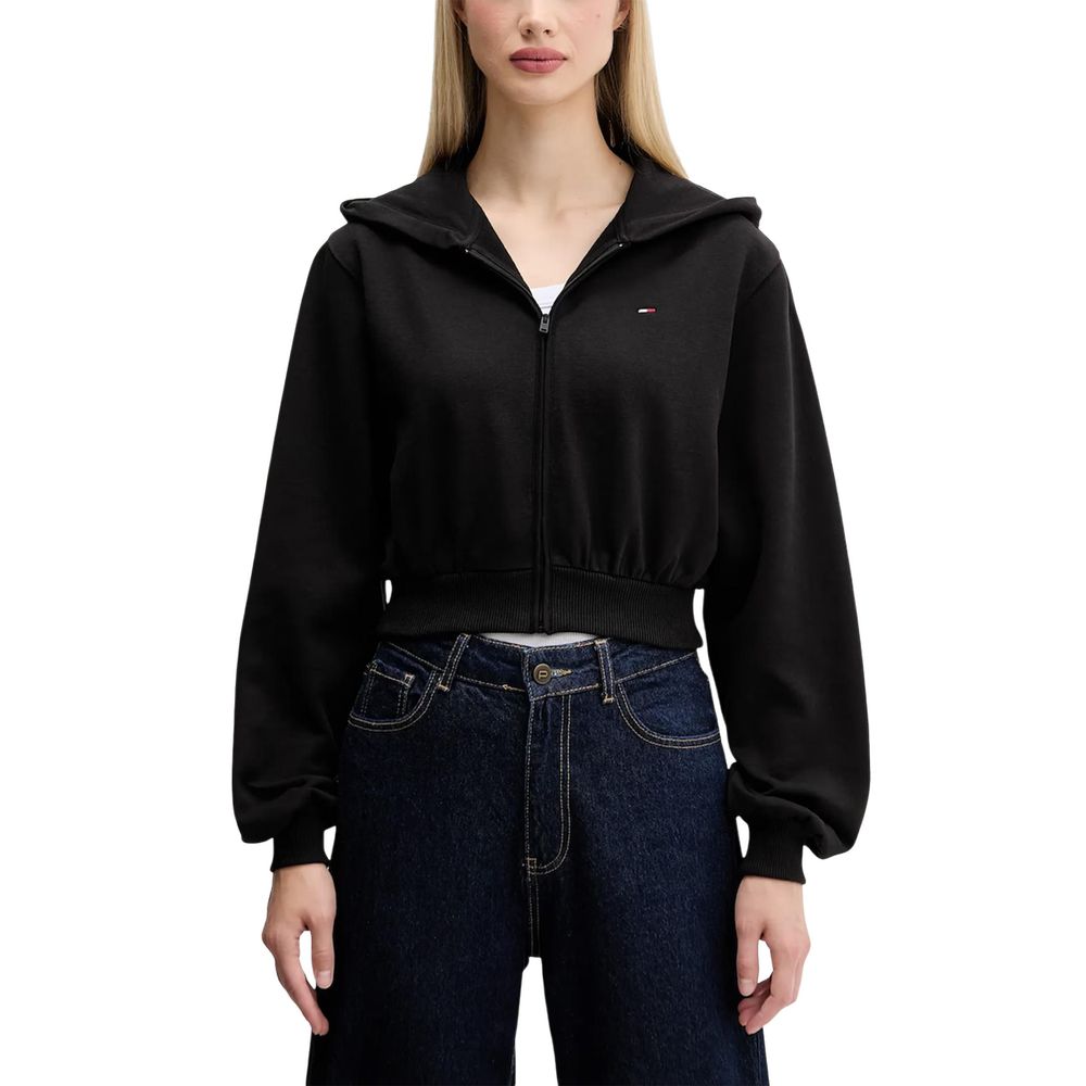 Tommy Hilfiger Jeans Black Recycled Cotton Hoodie - Luxe Nova