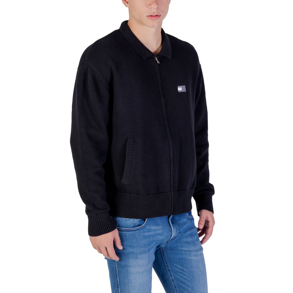 Tommy Hilfiger Jeans Black Recycled Cotton Cardigan - Luxe Nova