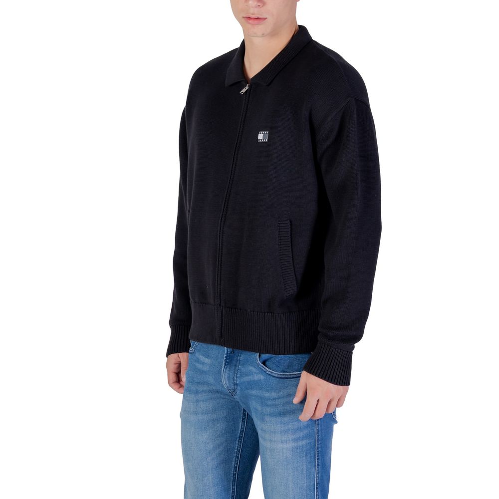 Tommy Hilfiger Jeans Black Recycled Cotton Cardigan - Luxe Nova