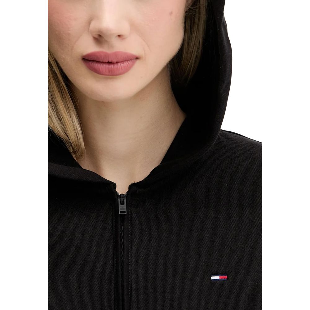 Tommy Hilfiger Jeans Black Recycled Cotton Hoodie - Luxe Nova