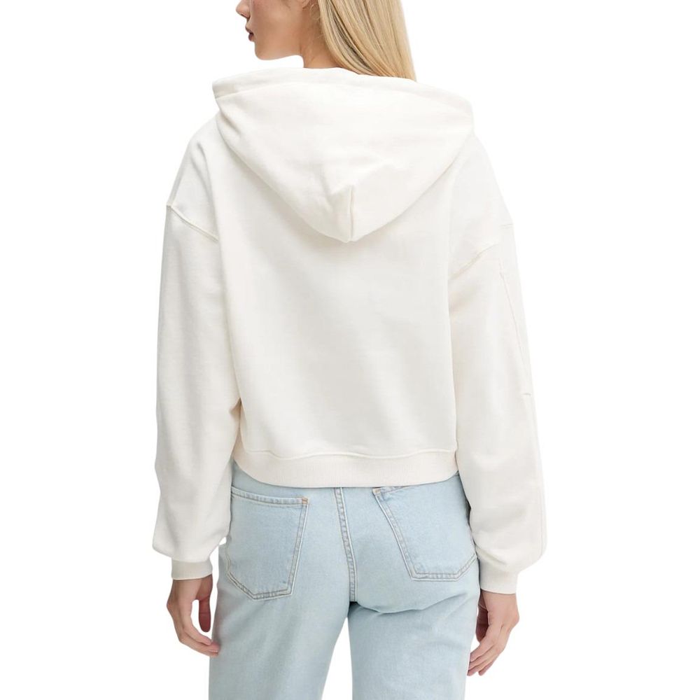 Tommy Hilfiger Jeans Cream Recycled Cotton Hoodie - Luxe Nova