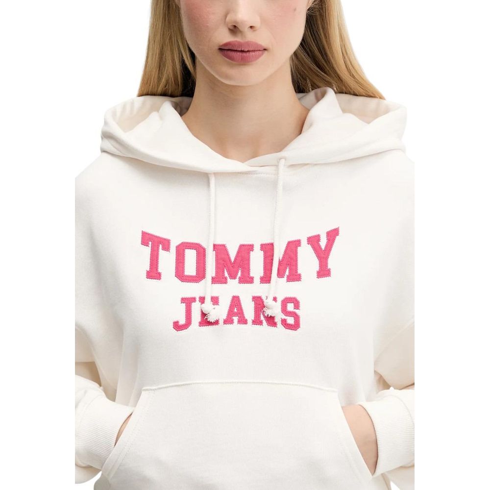 Tommy Hilfiger Jeans Cream Recycled Cotton Hoodie - Luxe Nova
