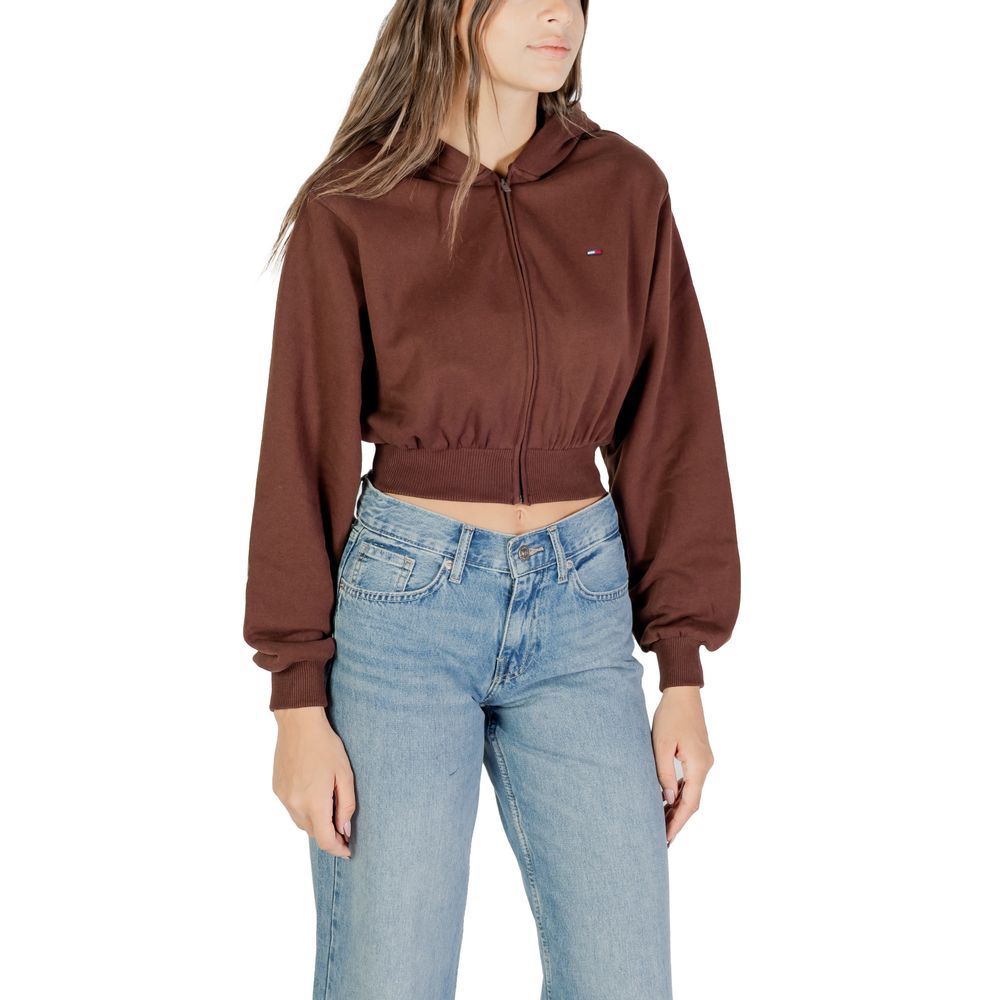 Tommy Hilfiger Jeans Brown Recycled Cotton Hoodie - Luxe Nova