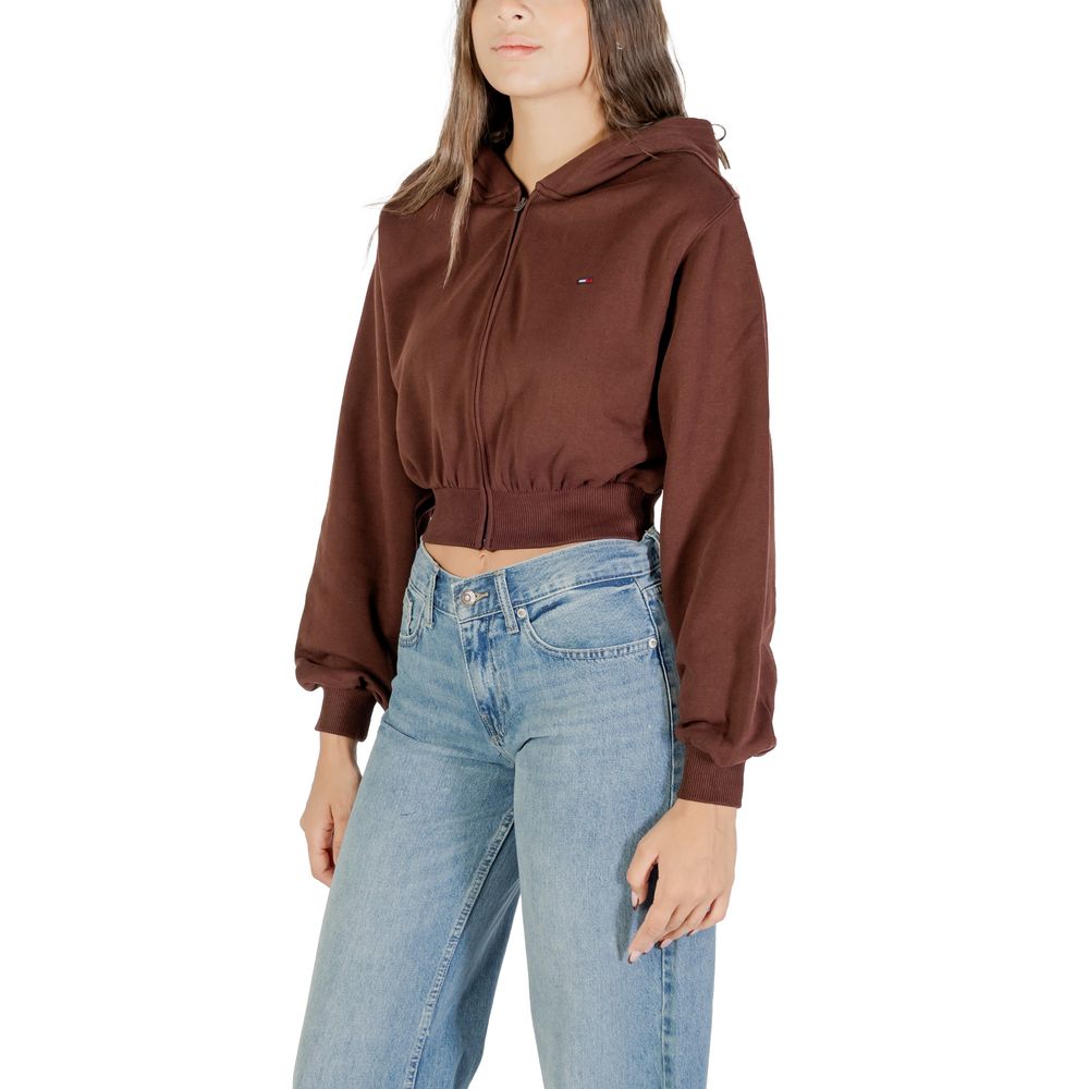 Tommy Hilfiger Jeans Brown Recycled Cotton Hoodie - Luxe Nova