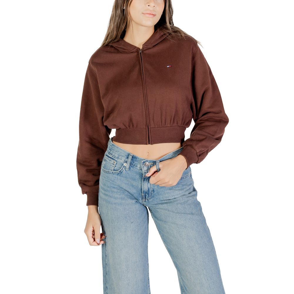 Tommy Hilfiger Jeans Brown Recycled Cotton Hoodie - Luxe Nova