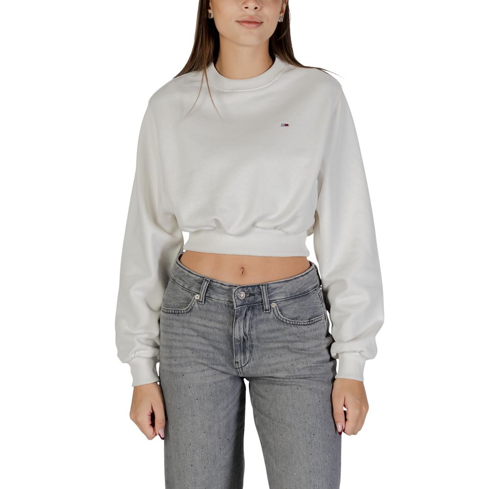 Tommy Hilfiger Jeans Cream Recycled Cotton Sweatshirt - Luxe Nova