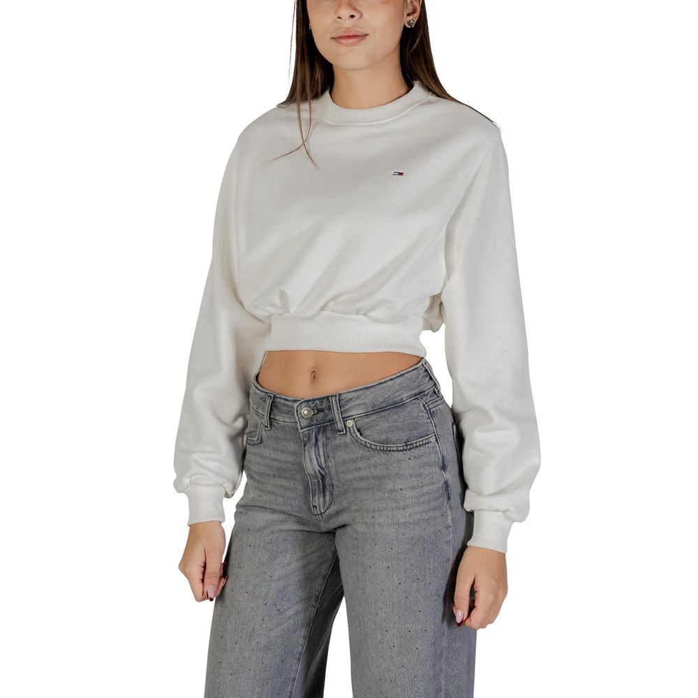 Tommy Hilfiger Jeans Cream Recycled Cotton Sweatshirt - Luxe Nova
