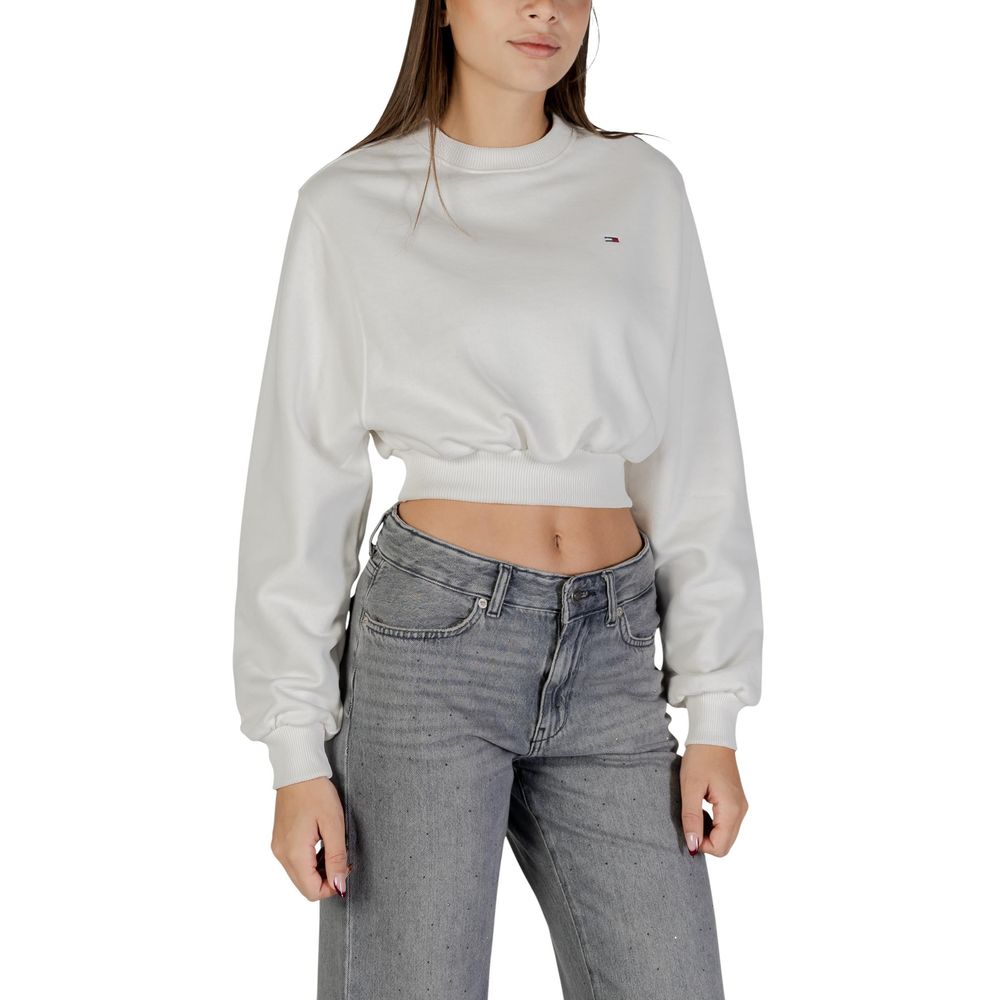 Tommy Hilfiger Jeans Cream Recycled Cotton Sweatshirt - Luxe Nova