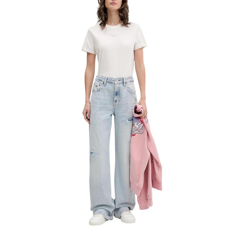 Tommy Hilfiger Jeans Light Blue Recycled Cotton Mom Jeans - Luxe Nova