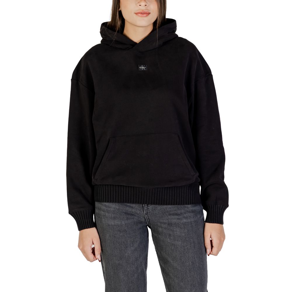 Calvin Klein Jeans Black Cotton Hoodie - Luxe Nova