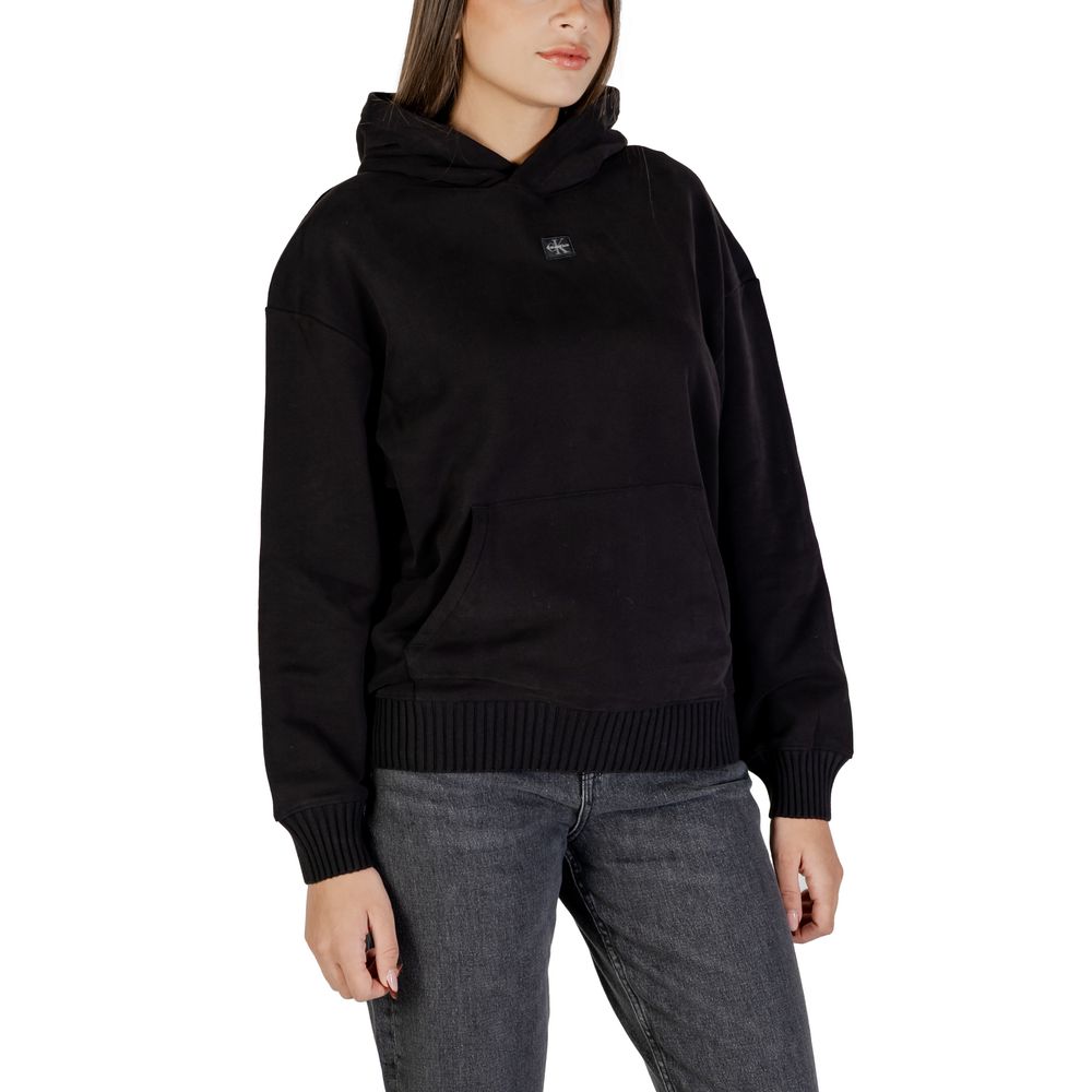 Calvin Klein Jeans Black Cotton Hoodie - Luxe Nova