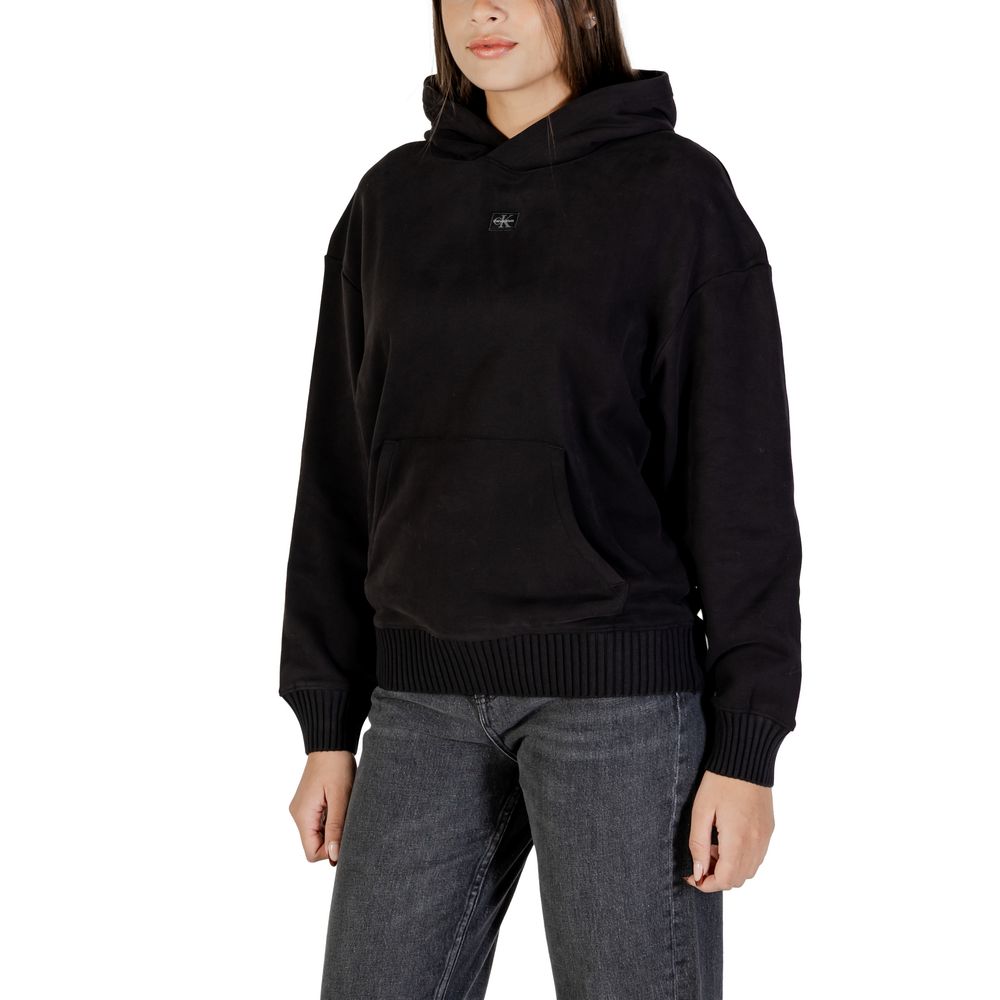 Calvin Klein Jeans Black Cotton Hoodie - Luxe Nova
