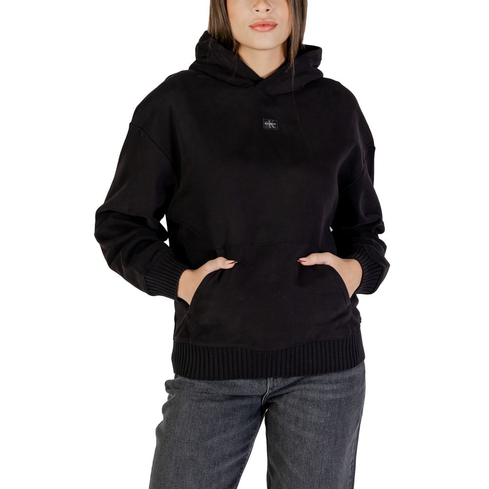 Calvin Klein Jeans Black Cotton Hoodie - Luxe Nova