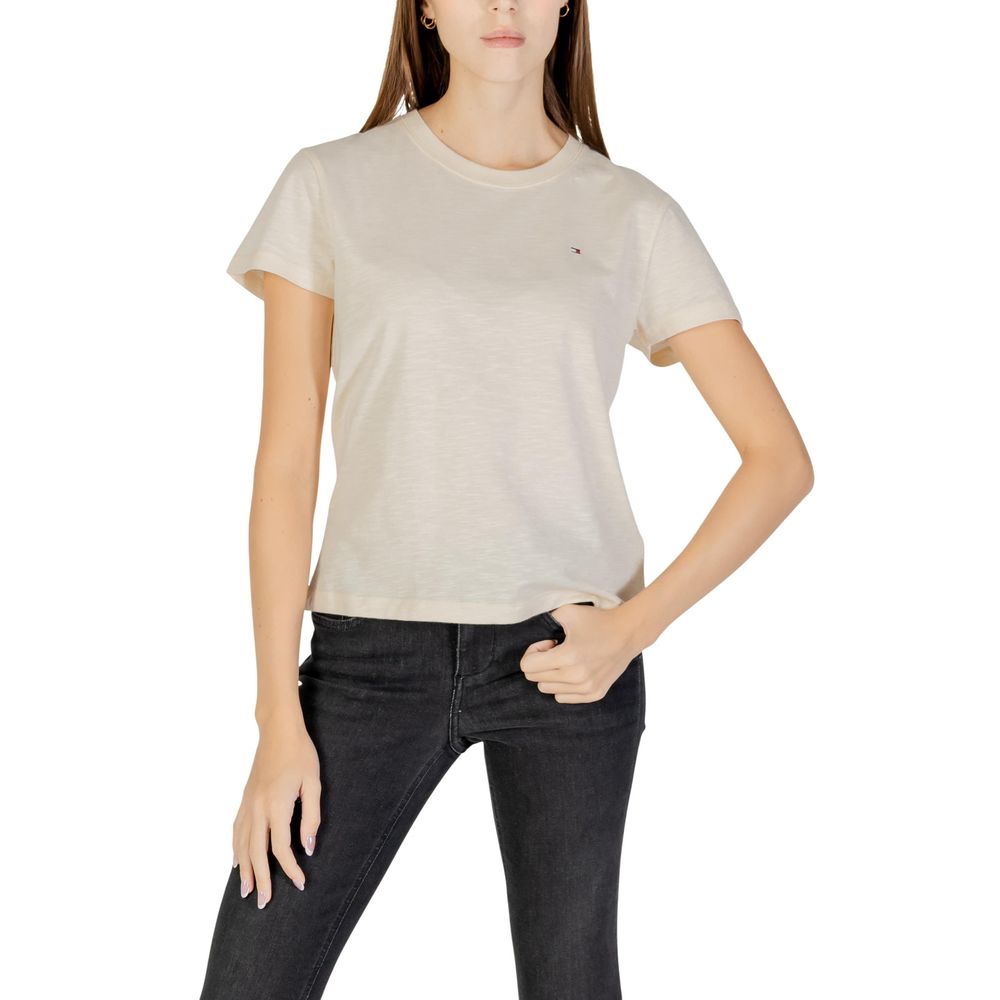 Tommy Hilfiger Jeans Beige Cotton T-Shirt - Luxe Nova