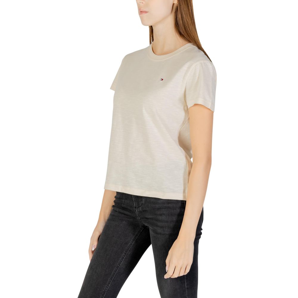 Tommy Hilfiger Jeans Beige Cotton T-Shirt - Luxe Nova
