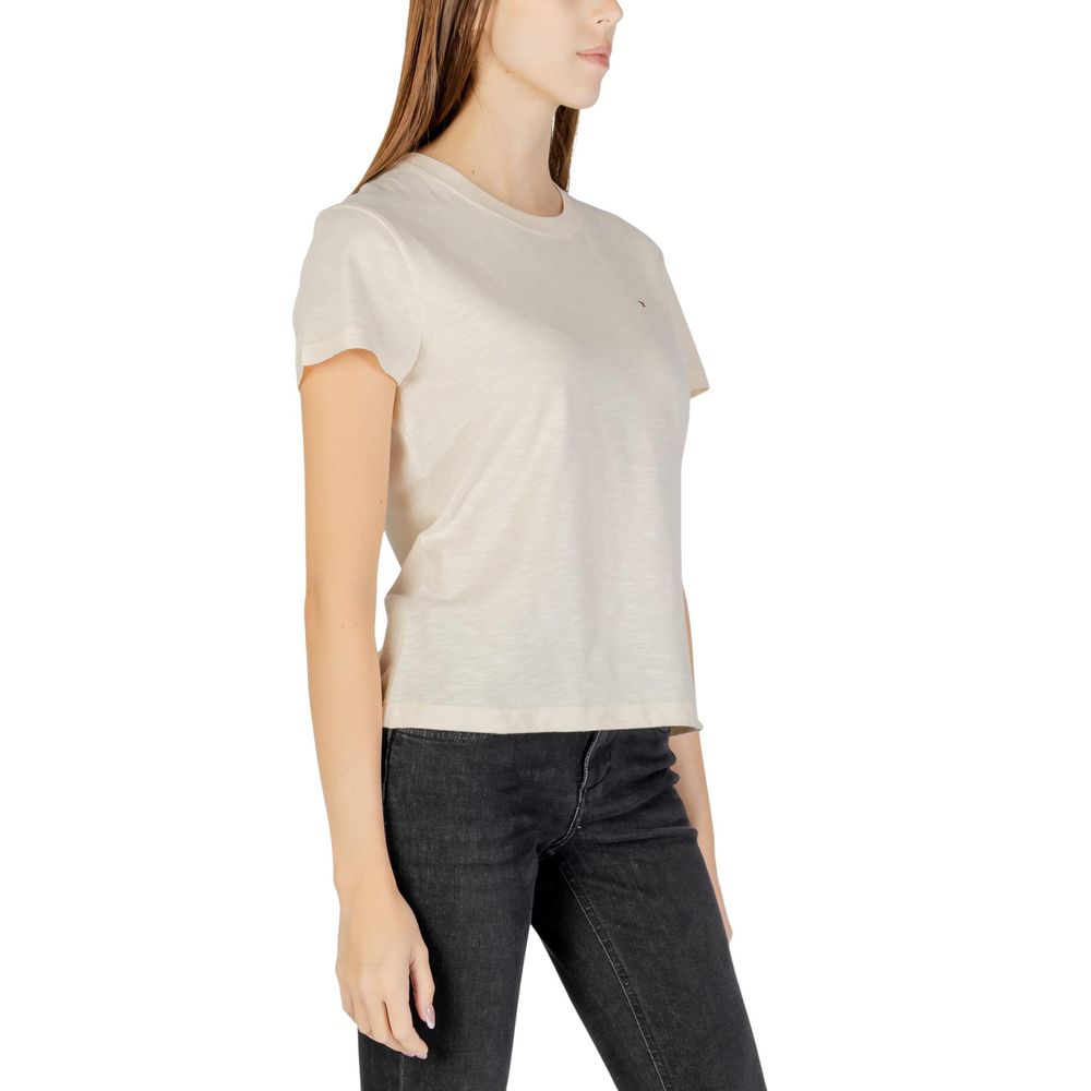 Tommy Hilfiger Jeans Beige Cotton T-Shirt - Luxe Nova