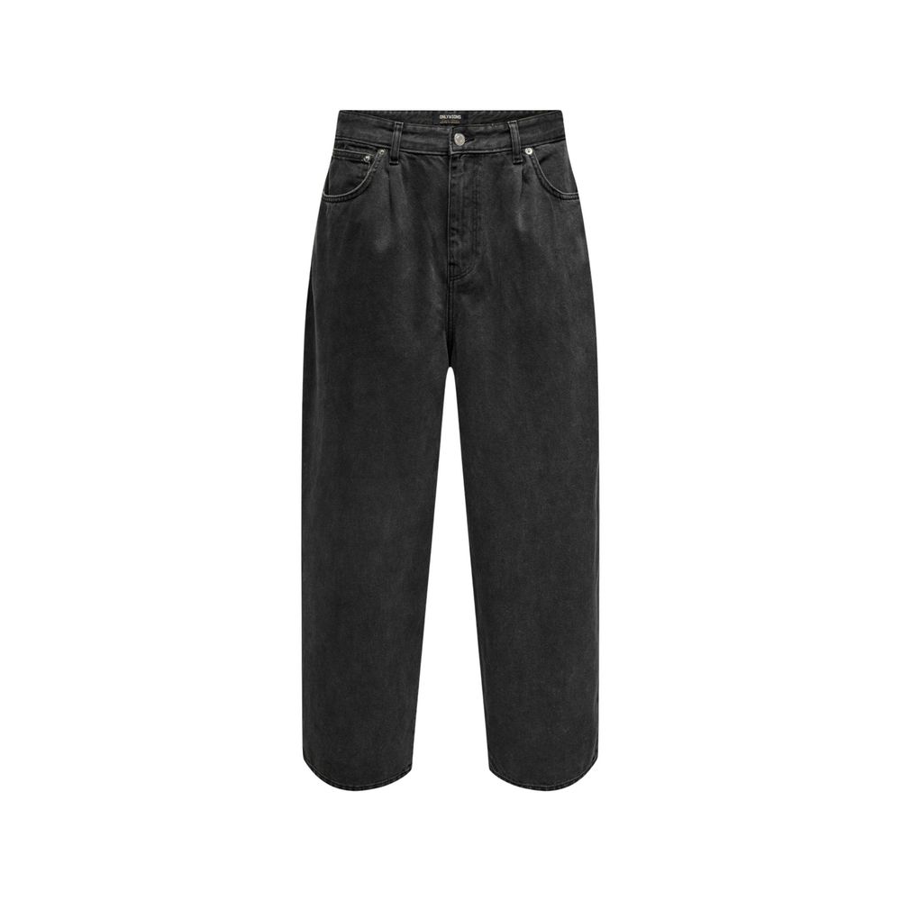 Only & Sons Black Cotton Relaxed Fit Jeans - Luxe Nova