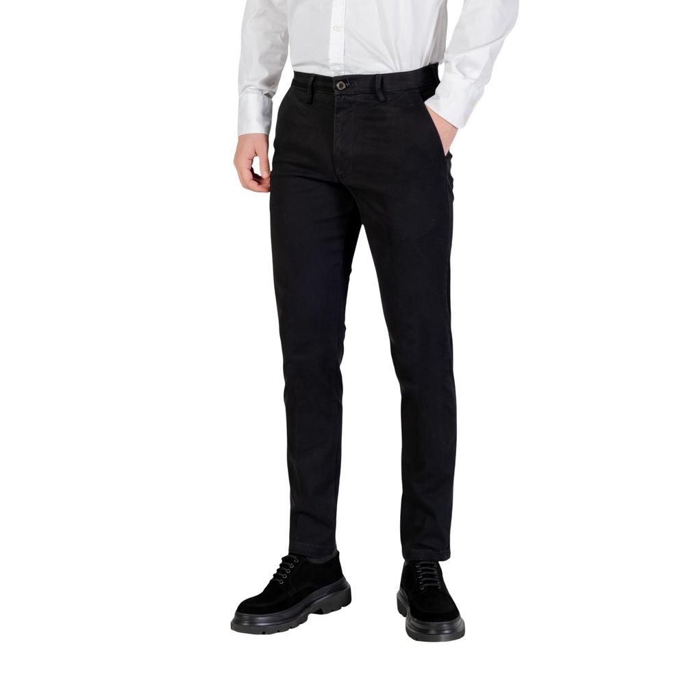 Borghese Black Cotton Skinny Pants - Luxe Nova