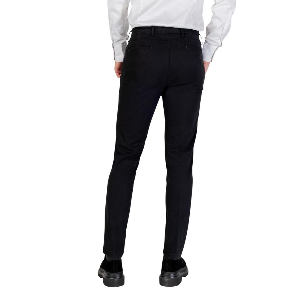 Borghese Black Cotton Skinny Pants - Luxe Nova