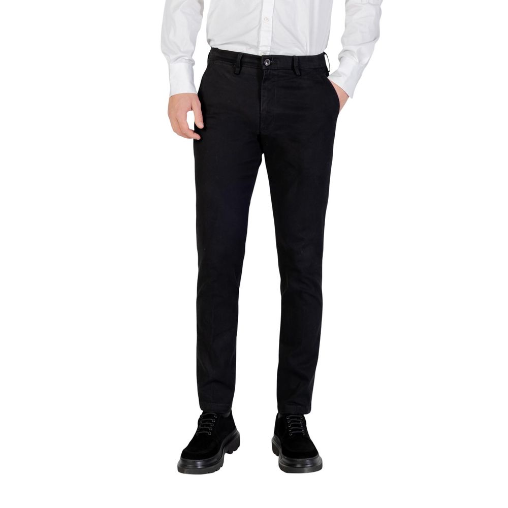 Borghese Black Cotton Skinny Pants - Luxe Nova