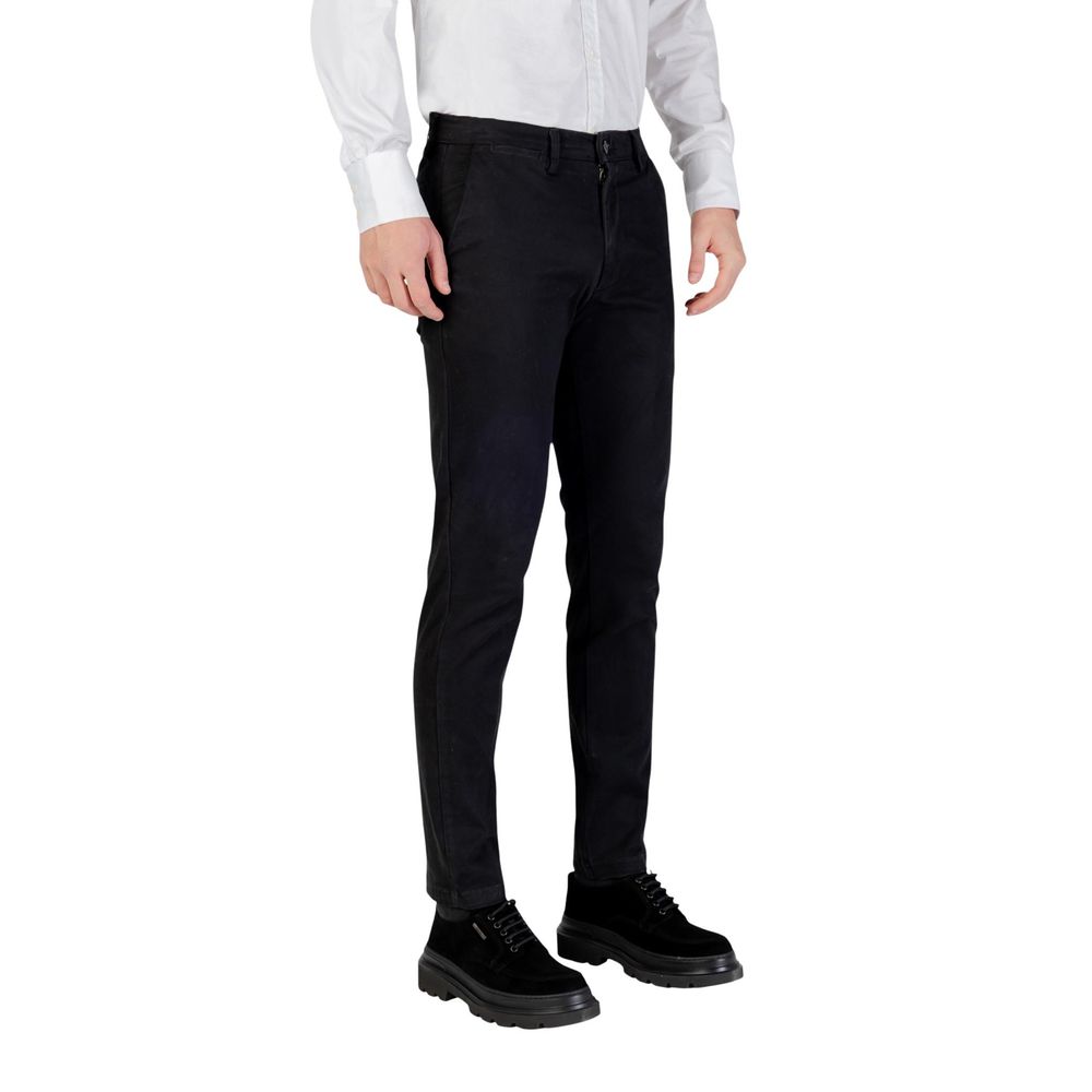 Borghese Black Cotton Skinny Pants - Luxe Nova