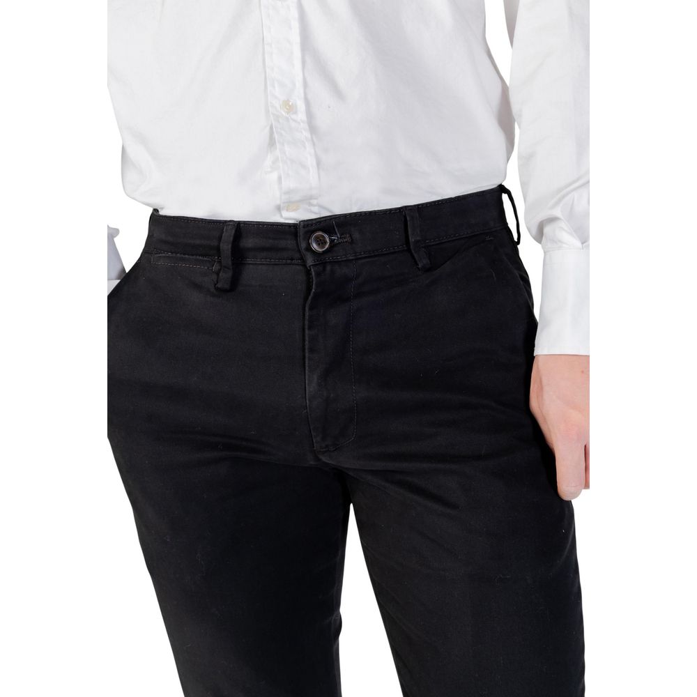 Borghese Black Cotton Skinny Pants - Luxe Nova