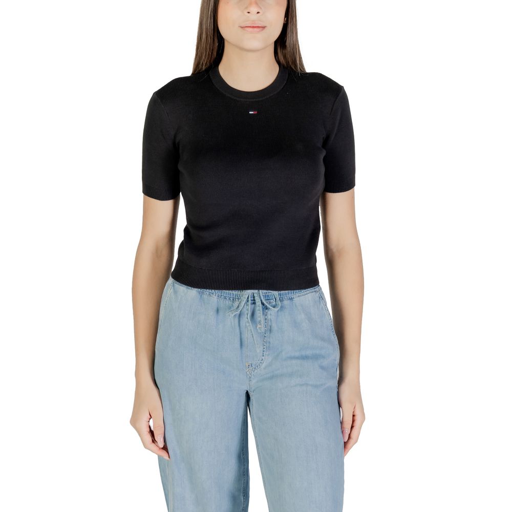 Tommy Hilfiger Jeans Black Recycled Cotton T-Shirt - Luxe Nova