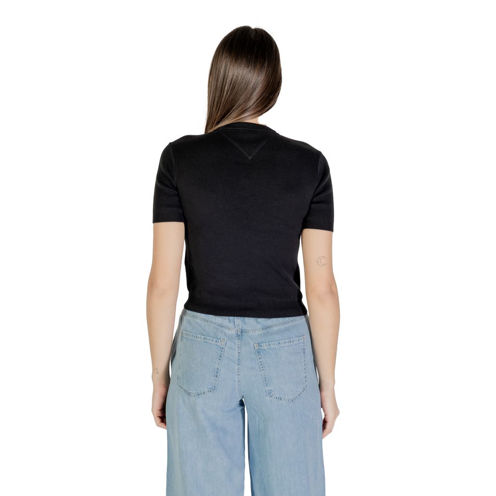 Tommy Hilfiger Jeans Black Recycled Cotton T-Shirt - Luxe Nova