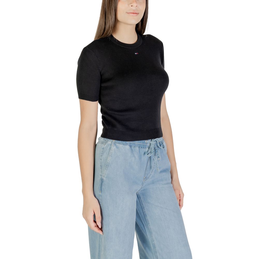 Tommy Hilfiger Jeans Black Recycled Cotton T-Shirt - Luxe Nova