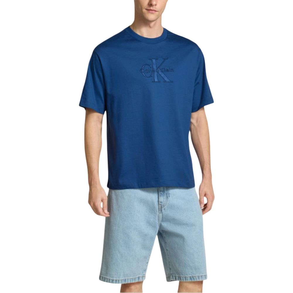 Calvin Klein Jeans Blue Cotton T-Shirt - Luxe Nova