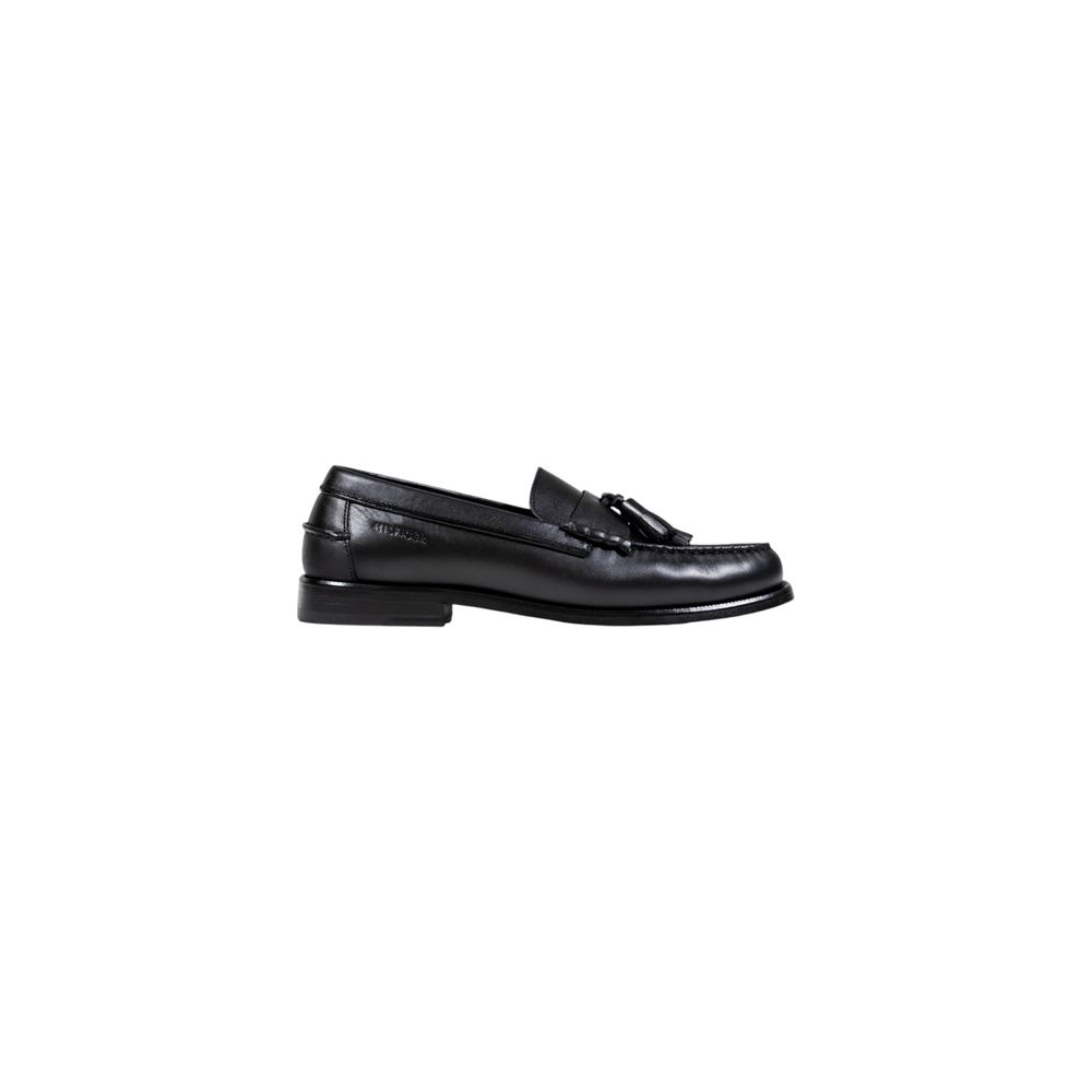 Tommy Hilfiger Black Leather Slip-On Loafers - Luxe Nova