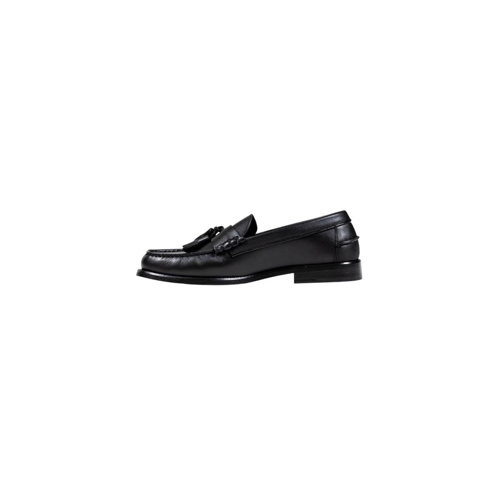 Tommy Hilfiger Black Leather Slip-On Loafers - Luxe Nova