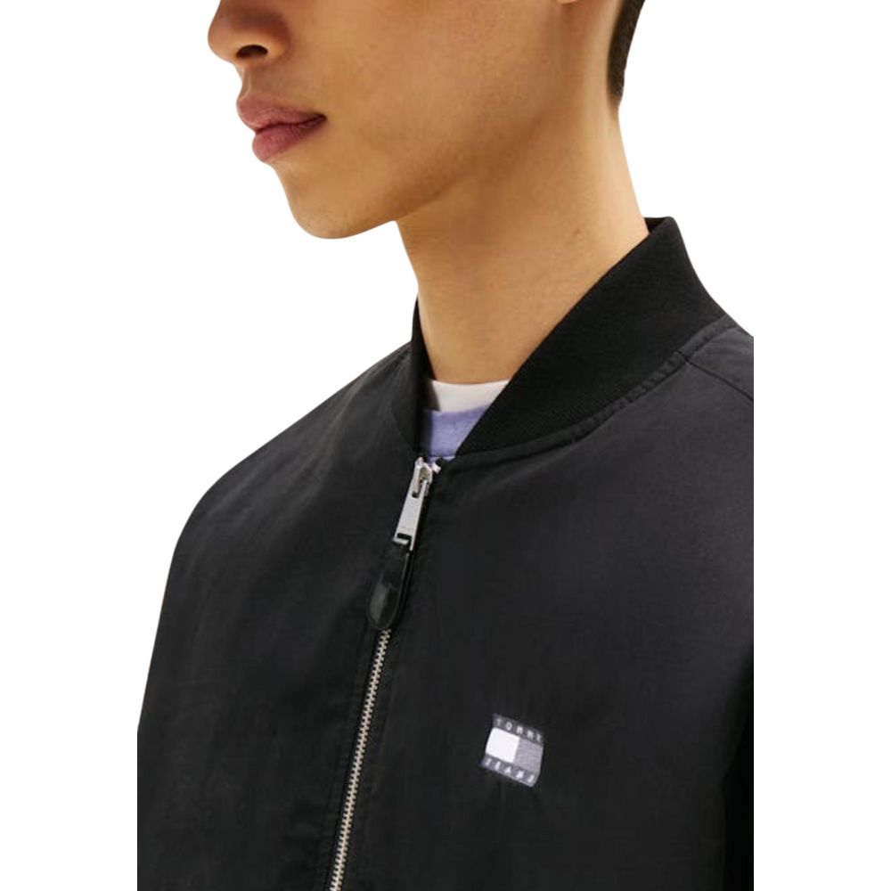 Tommy Hilfiger Jeans Black Recycled Cotton Bomber - Luxe Nova