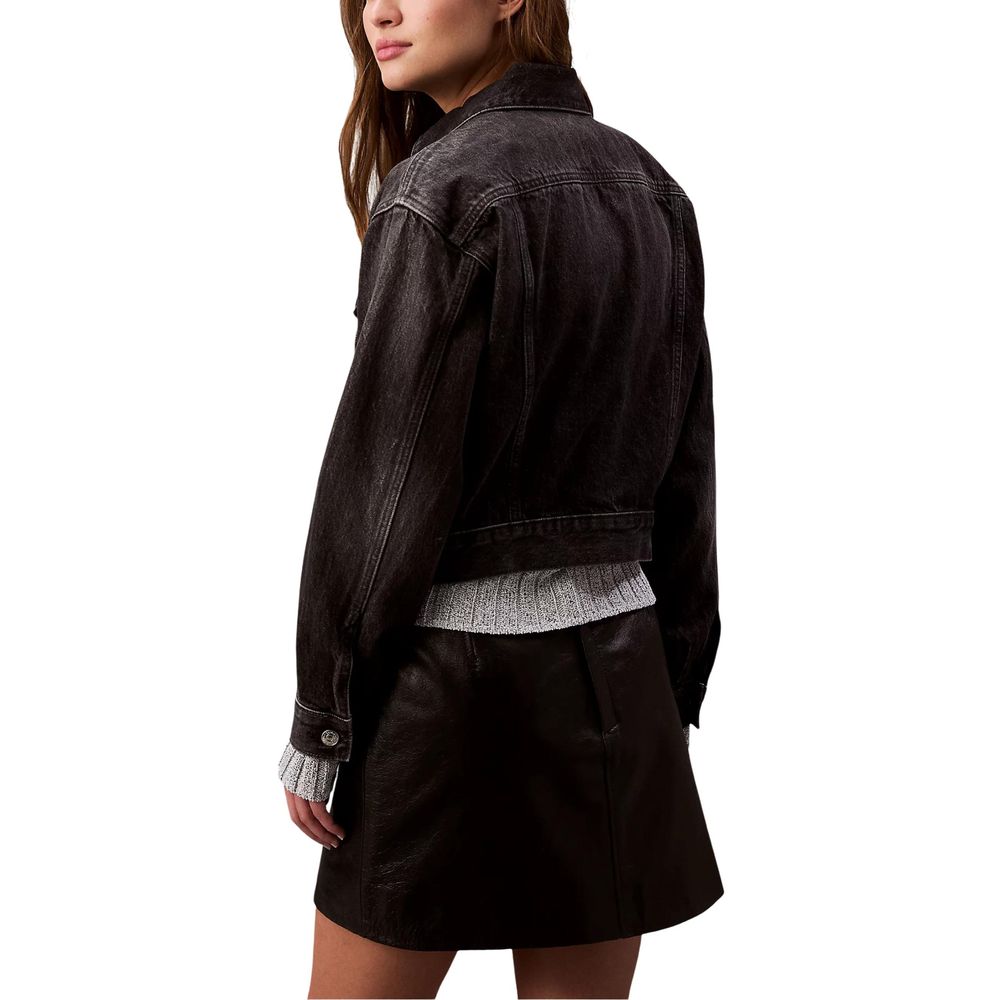 Calvin Klein Jeans Black Cotton Denim Jacket - Luxe Nova