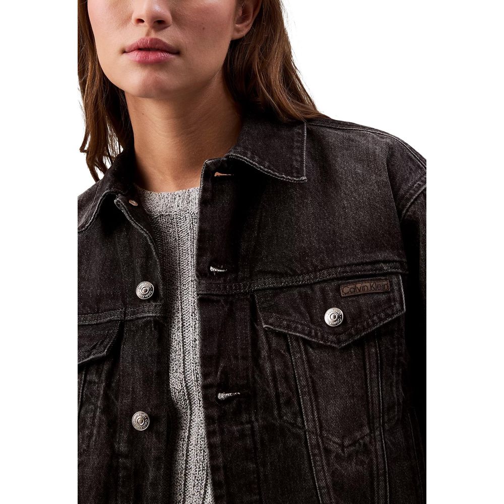 Calvin Klein Jeans Black Cotton Denim Jacket - Luxe Nova
