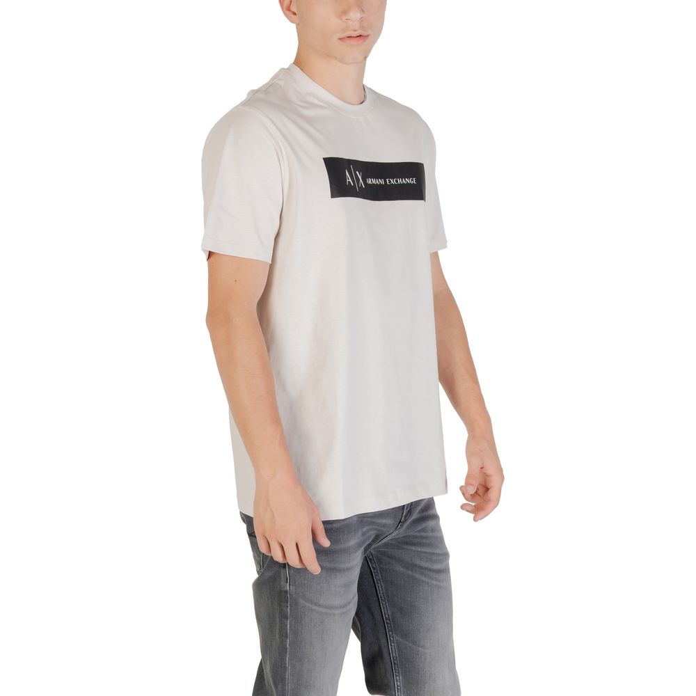 Armani Exchange Beige Cotton T-Shirt - Luxe Nova