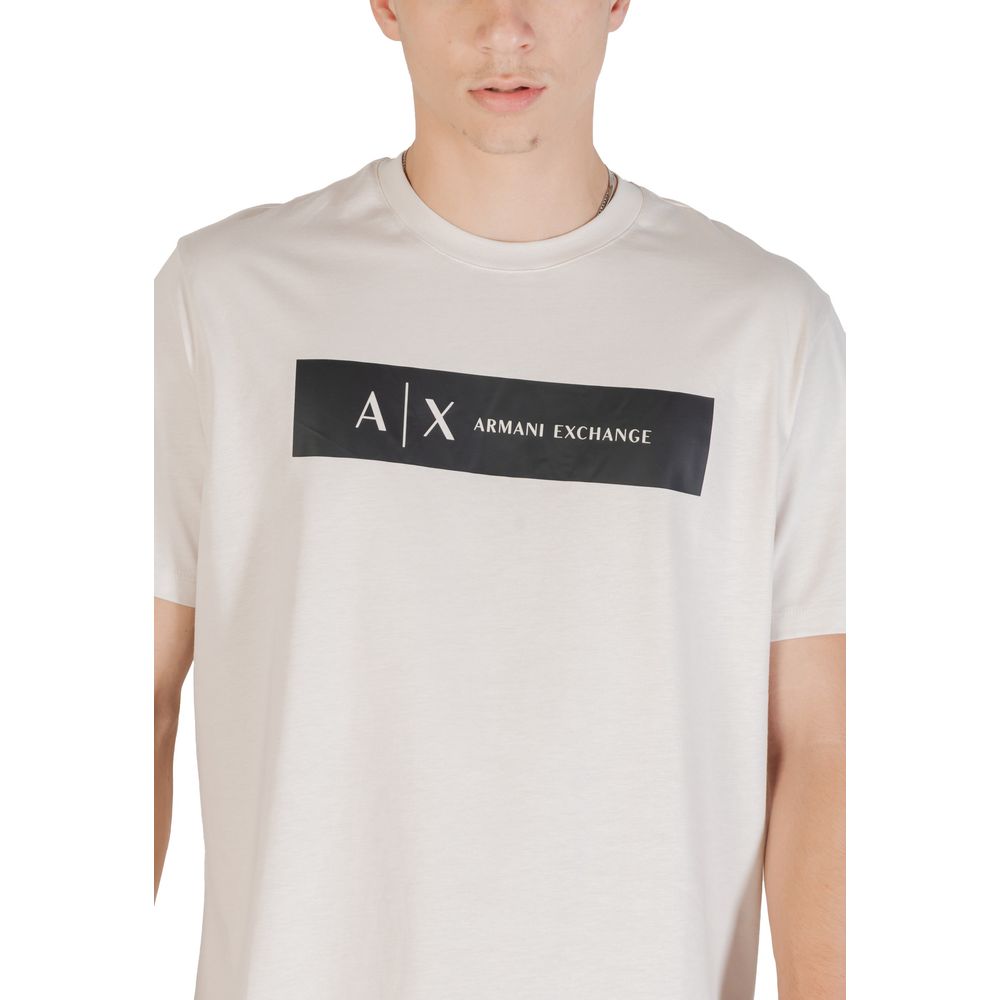 Armani Exchange Beige Cotton T-Shirt - Luxe Nova