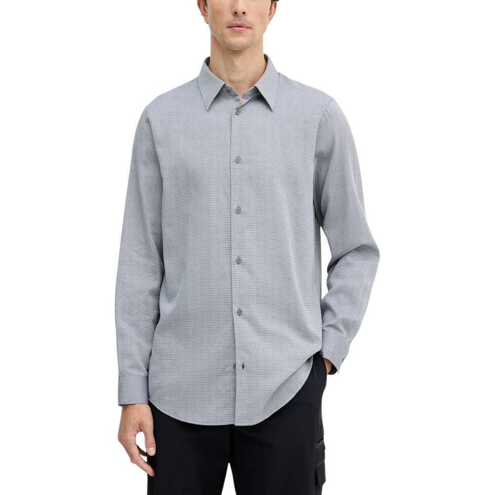 Armani Exchange Black And White Cotton Dress Shirt - Luxe Nova
