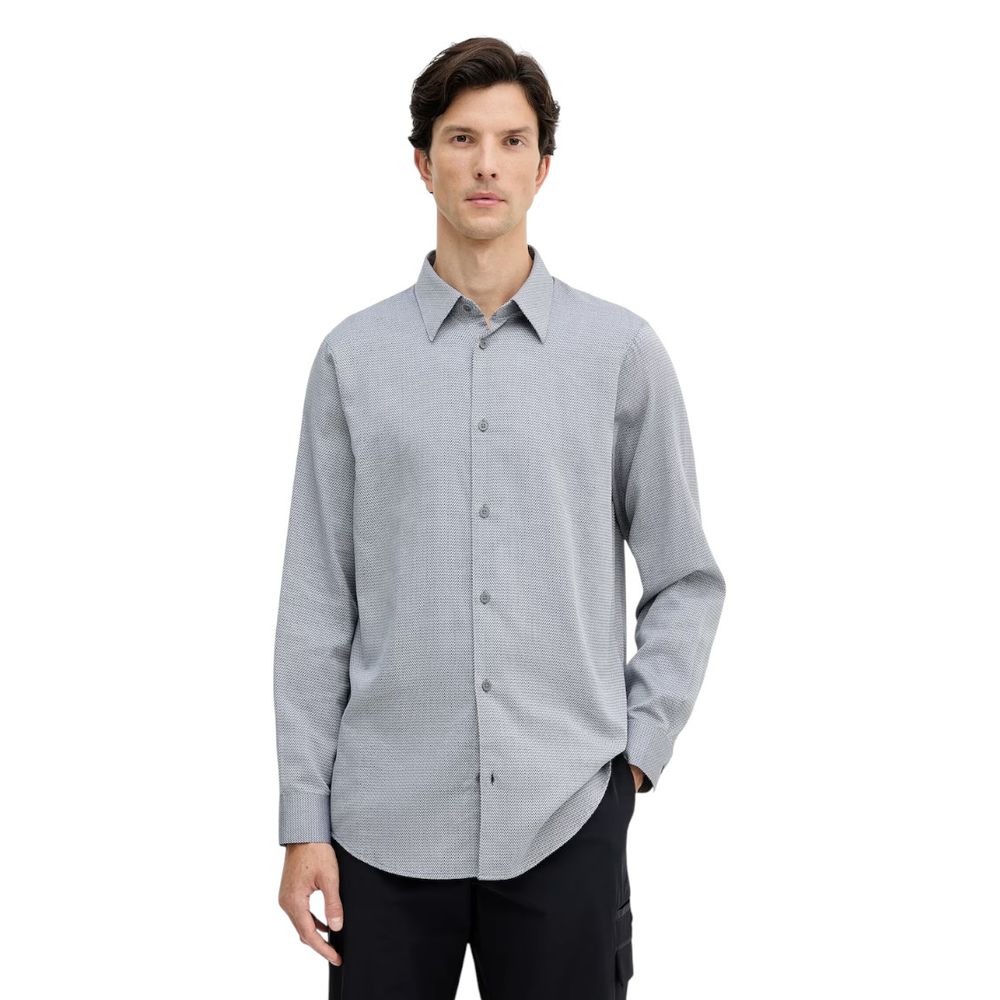 Armani Exchange Black And White Cotton Dress Shirt - Luxe Nova