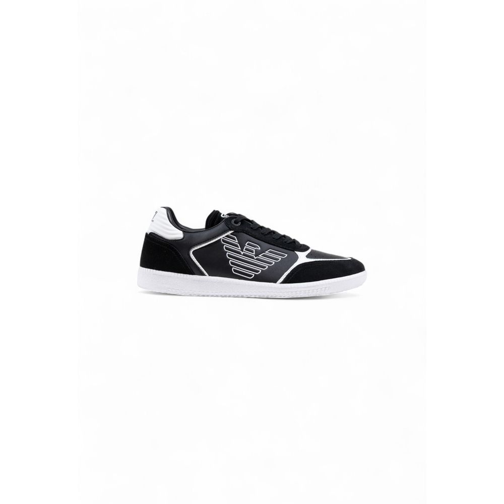 EA7 Emporio Armani Black And White Leather Athletic Sneakers - Luxe Nova