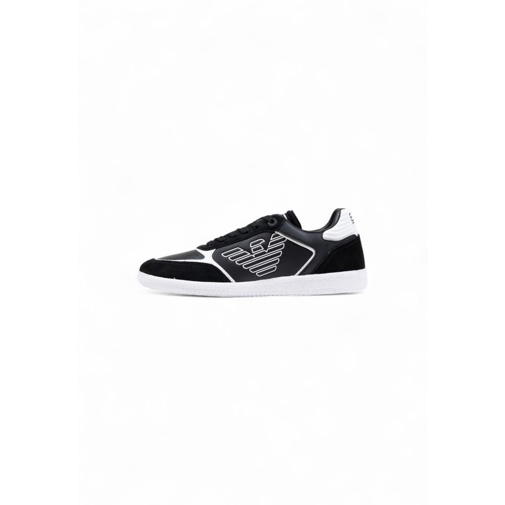 EA7 Emporio Armani Black And White Leather Athletic Sneakers - Luxe Nova