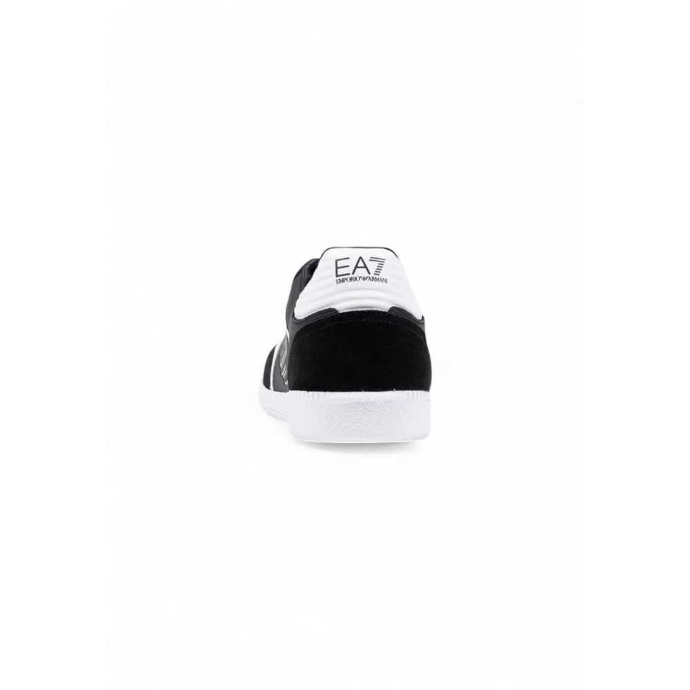 EA7 Emporio Armani Black And White Leather Athletic Sneakers - Luxe Nova