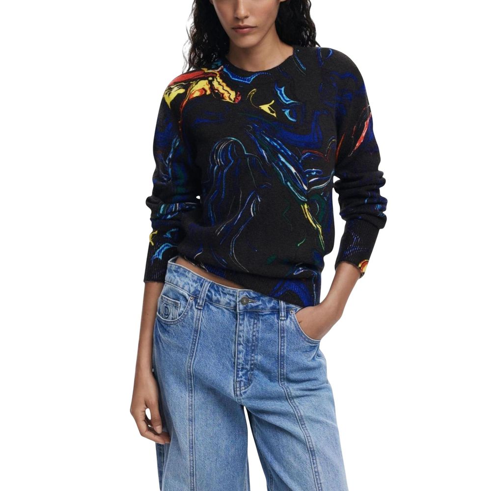 Desigual Black Marabou Sweatshirt - Luxe Nova